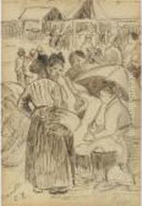 Le Marche A Dieppe by Camille Pissarro