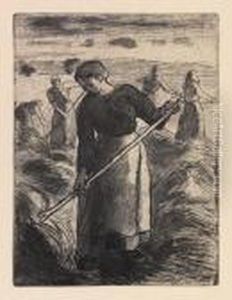 Faneuses D'eragny by Camille Pissarro