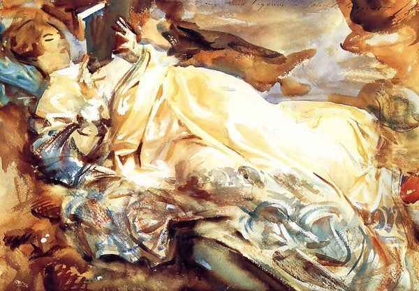 Woman Reading in a Cashmere Shawl - view 1