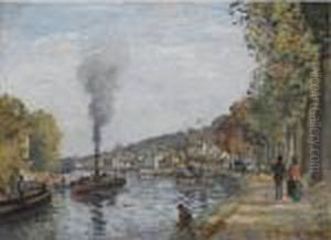 La Seine A Bougival by Camille Pissarro