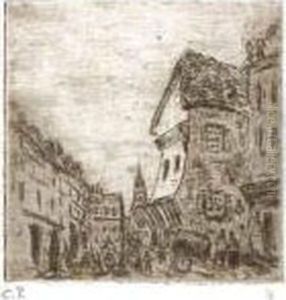 < Vieille Rue A Rouen, Rue Malpalu >, 1883. by Camille Pissarro
