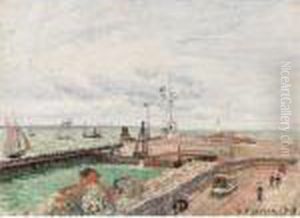 La Jetee Et La Semaphore Du Havre by Camille Pissarro