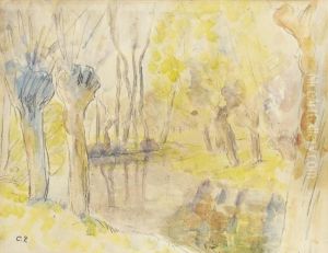 Saules Au Ruisseau by Camille Pissarro