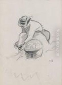 Femme Ramassant Des Pissenlits, Vers 1890