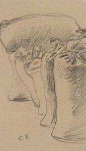 Studyfor 'la Recolte De Pommes De Terres' by Camille Pissarro