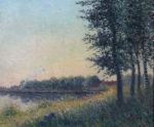 View Of A Lake From A Woodland by Camille Pissarro