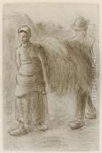 Paysans Portant Du Foin (delteil 126) by Camille Pissarro