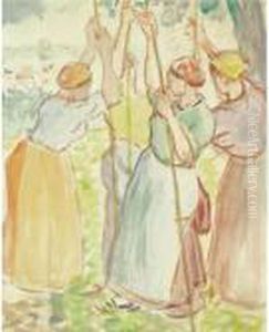 Etude Pour Un Tableau: Paysannes Plantant Des Rames