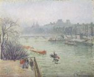 Le Louvre, Effet De Brume by Camille Pissarro