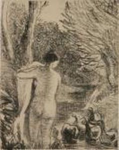 Gardeuse D'oies Nue by Camille Pissarro