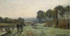 La Machine De Marly A Bougival by Camille Pissarro
