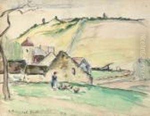 La Ferme A Chatillon-sur-seine by Camille Pissarro