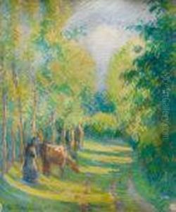 Vachere Pres D'une Clairiere A Eragny by Camille Pissarro