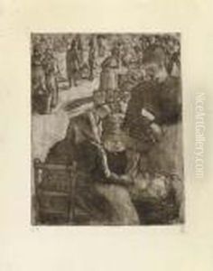 Marche Aux Legumes A Pontoise by Camille Pissarro