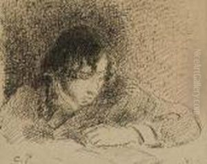 Jeune Garcon A La Lecture by Camille Pissarro