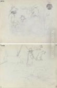 Etudes De Tetes D'homme (recto); Etudes Variees (verso)