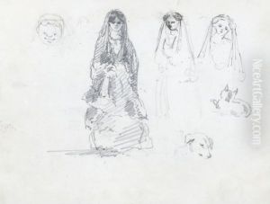 A Woman Wearing A Mantilla A Woman Wearing A Mantilla