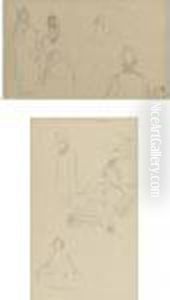 Figures With A Horse's Head And 
Figures With A Cart And Driver: A Double-sided Sheet Of Studies