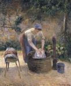 La Laveuse (la Lessive) by Camille Pissarro