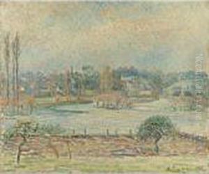 Vue De Bazincourt, Inondation, Effet Du Matin