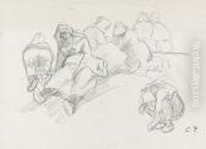 "le Repos Des Paysannes". by Camille Pissarro