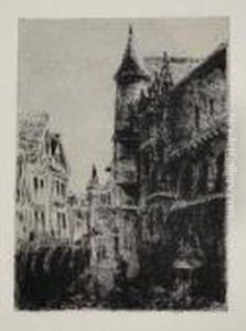 Rue Saint-romain, A Rouen (1ere Planche) by Camille Pissarro