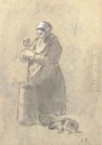 Bretonne A La Barette by Camille Pissarro