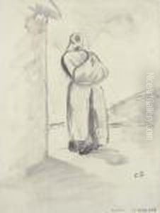 Femme Au Baluchon by Camille Pissarro
