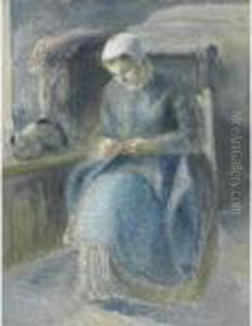 Femme Cousant