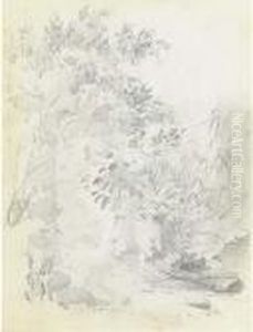 A Path Through A Wooded Mountainous Landscape by Camille Pissarro