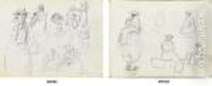 Studies Of A Woman Holding A Child by Camille Pissarro