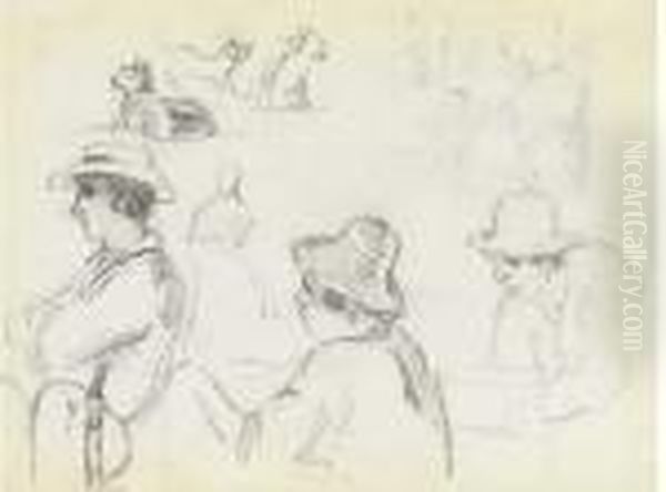 Three Men In Profile To The Left - view 1
