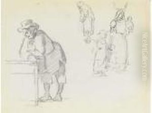 A Man In Profile Leaning