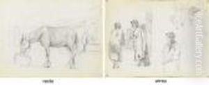 A Horse Drinking by Camille Pissarro