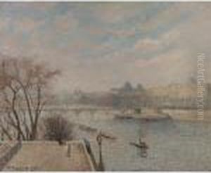 Le Louvre, Soleil D'hiver, Matin, 2e Serie by Camille Pissarro