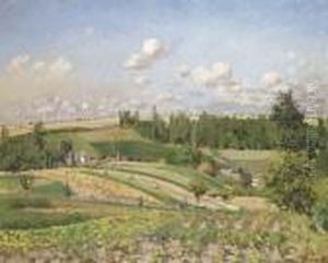 Paysage, La Moisson, Pontoise by Camille Pissarro