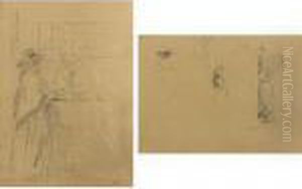 Cafe Caracas; Etudes De Personnages - A Double-sided Drawing - view 1
