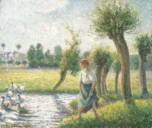 Paysanne Gardant Des Oies, Eragny - view 1