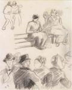 Scene Au Marche by Camille Pissarro
