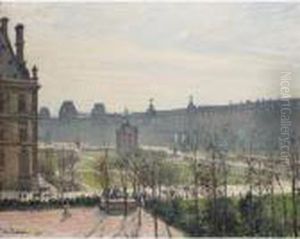 Le Carrousel, Matin D'automne by Camille Pissarro
