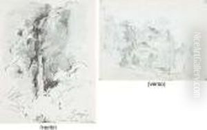 The Waterfalls Of The Rio 
Escondido At Galipan, With Studies Offigures (recto); A Forest In The 
Mountains (verso)