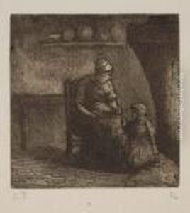 Paysanne Donnant A Manger A Un Enfant Paysanne Donnant A Manger A Un Enfant