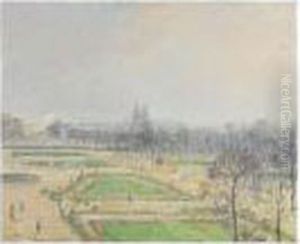 Le Bassin Des Tuileries, Brume by Camille Pissarro