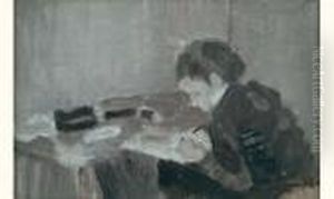 Femme Ecrivant by Camille Pissarro