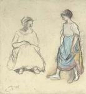 Deux Femmes De La Campagne by Camille Pissarro