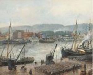 Port A Rouen by Camille Pissarro