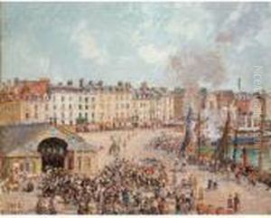 La Poissonnerie A Dieppe by Camille Pissarro