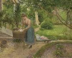 Laveuse A Eragny by Camille Pissarro