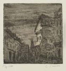 Vieille Rue A Rouen (rue Malpalue) by Camille Pissarro