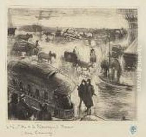 Place De La Republique, A Rouen by Camille Pissarro